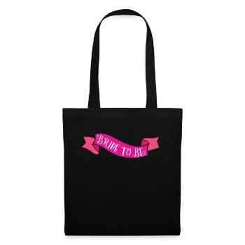 Braut Bride to be JGA Party Hochzeit Geschenk - Stoffbeutel - Schwarz - Vorne