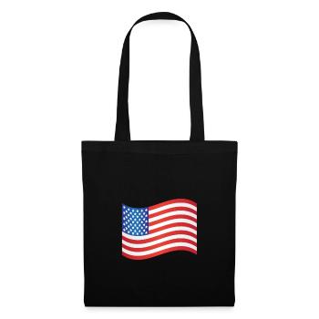 Drapeau américain - Sac en tissu - noir - Devant