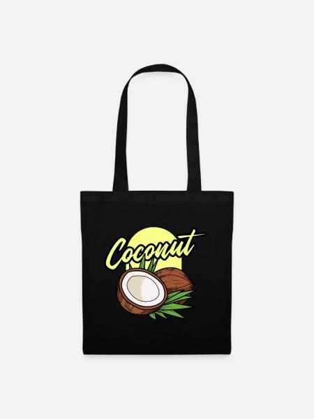 Kokosnuss Sommer Cooles Geschenk - Stoffbeutel - Schwarz