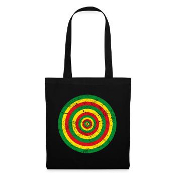 Rasta-Farbkreis-Vintage-Effekt Jah - Stoffbeutel - Schwarz - Vorne