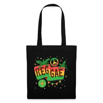 Reggae Flagge Regenbogen Vibe - Stoffbeutel - Schwarz - Vorne