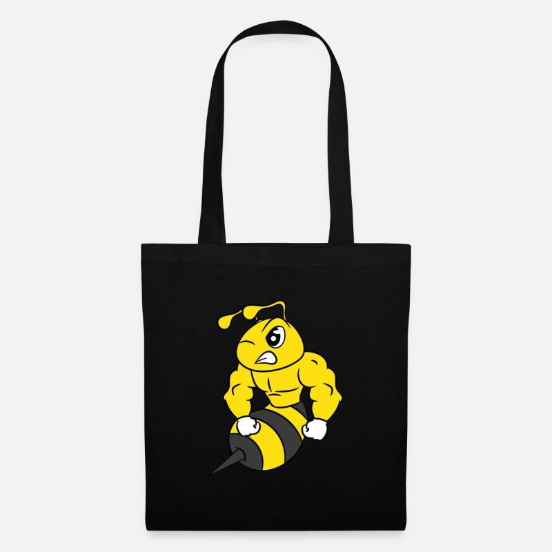 Une illustration mignonne et unique d’une abeille - Sac en tissu - noir