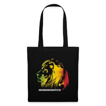 Löwe im Rastafari Farbenschnitt - Stoffbeutel - Schwarz - Vorne