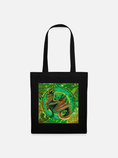 Forest Green Dragon - Tote Bag - black