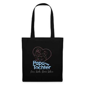 Papa und Tochter - Eine Liebe fürs Leben - Stoffbeutel - Schwarz - Vorne