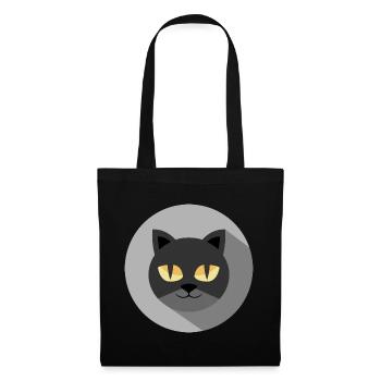 katze katzen Nacht Augen comic cartoon Symbol icon - Stoffbeutel - Schwarz - Vorne
