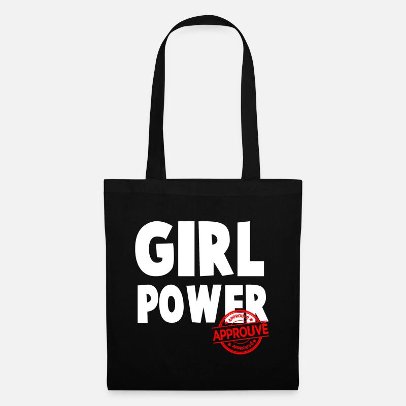 Girl Power Audacieux Conception de script - Sac en tissu - noir