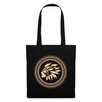 Indian Symbol Logo Illustration Chief Graphic - Tote Bag - black - Front