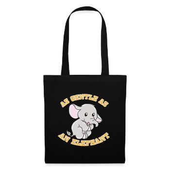 Idée cadeau éléphant - Sac en tissu - noir - Devant