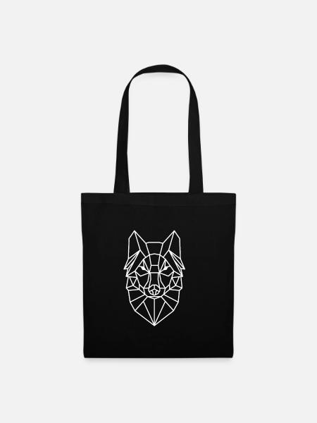 Style géométrique de tête de loup - Sac en tissu - noir