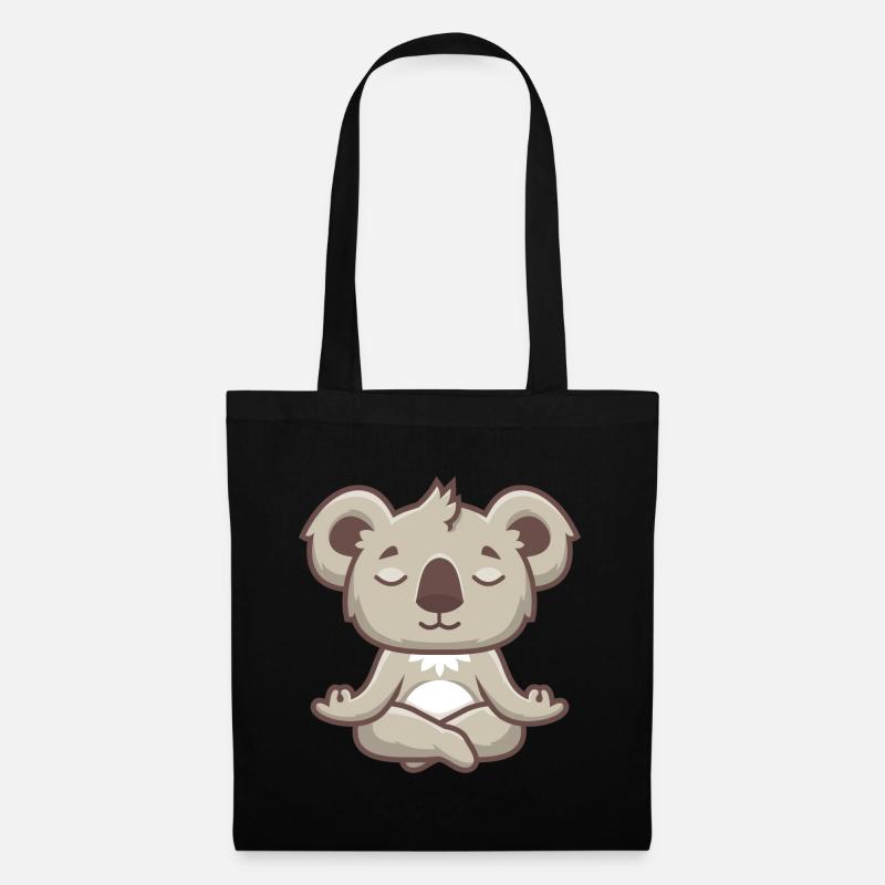 Yoga Meditation Koala - Stoffbeutel - Schwarz