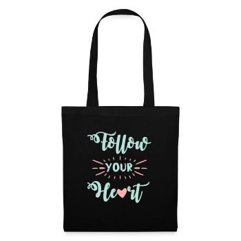 Heart follow saying - Tote Bag - black - Front