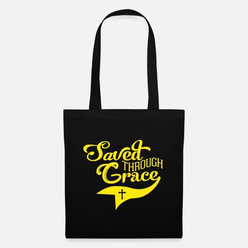 Saved Through Grace - Stoffbeutel - Schwarz