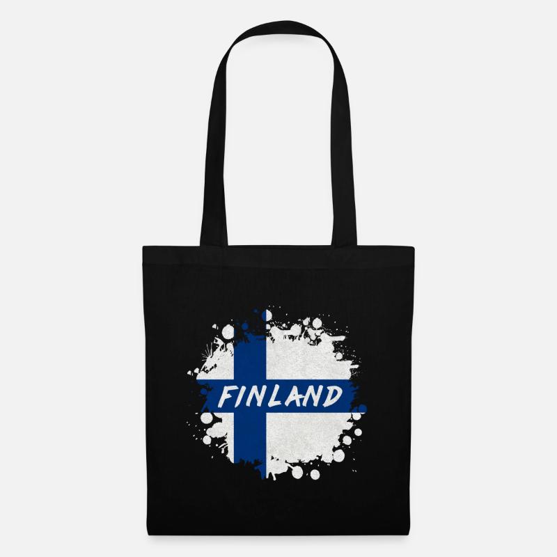 Finnland Klecks / Geschenk Finland Helsinki Turku - Stoffbeutel - Schwarz