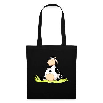 Sitting Cow - Tote Bag - black - Front