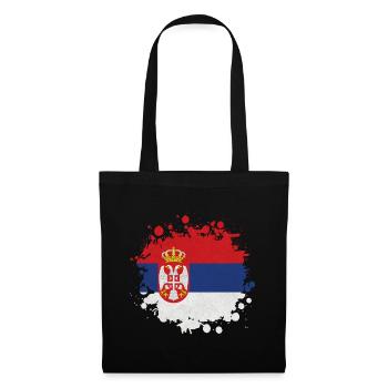 Serbie Klecks / Cadeau De Belgrade Balkans drapeau - Sac en tissu - noir - Devant