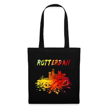Rotterdam Skyline / Cadeau ville Pays-Bas - Sac en tissu - noir - Devant