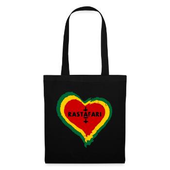 Love Heart with Rastafarian Symbolism - Tote Bag - black - Front