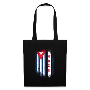 Kuba Flagge / Cuba Geschenk Karibik Havanna - Stoffbeutel - Schwarz - Vorne