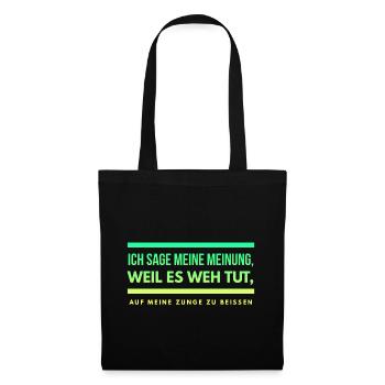 Lustiger Spruch Schwarzer Humor Gemein Provokant - Stoffbeutel - Schwarz - Vorne