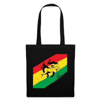 Rasta lion in front of three-color flag - Tote Bag - black - Front