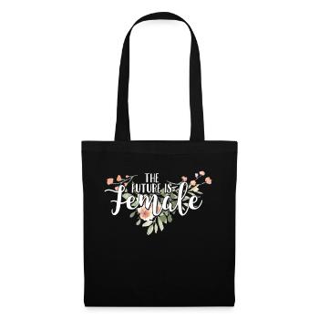 The Future is female Spruch - Stoffbeutel - Schwarz - Vorne