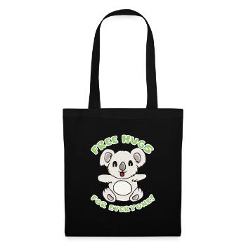 Koala Umarmung - Stoffbeutel - Schwarz - Vorne
