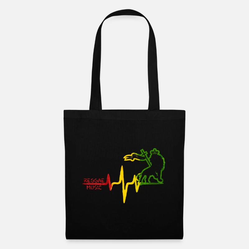Icône du rythme du reggae Lion - Sac en tissu - noir