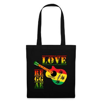 Love Reggae Guitar Rastastil - Tote Bag - black - Front