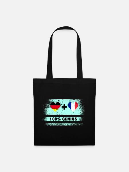 Deutschland und Frankreich 100% genial / Geschenk - Stoffbeutel - Schwarz