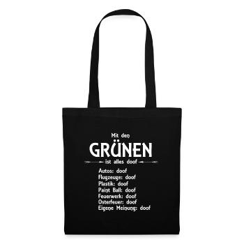 Die Grünen - Stoffbeutel - Schwarz - Vorne