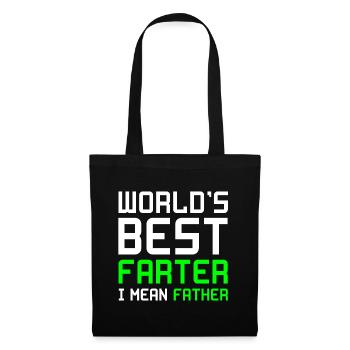 Worlds Best Farter Father Vater Papa Furz Geschenk - Stoffbeutel - Schwarz - Vorne