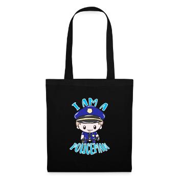 I Am a Policeman Cartoon - Tote Bag - black - Front
