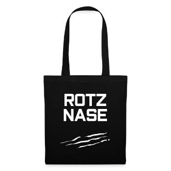 Rotznase Drogen Kokain lustiger Spruch Geschenk - Stoffbeutel - Schwarz - Vorne