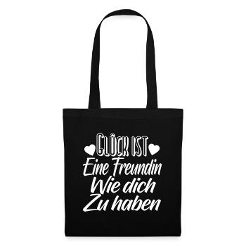 Freunde Freundin Geschenk - Stoffbeutel - Schwarz - Vorne