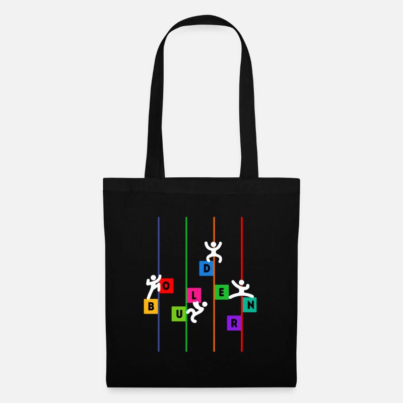 Bouldering Boulderer Climbing Mountaineering Funny - Tote Bag - black