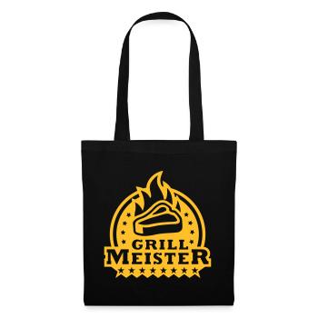 Grill-Meister Abzeichen - Stoffbeutel - Schwarz - Vorne