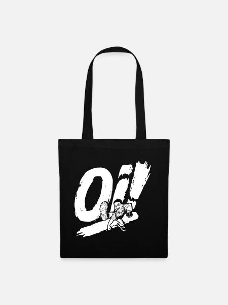 Oi! – Skinhead (white) - Stoffbeutel - Schwarz