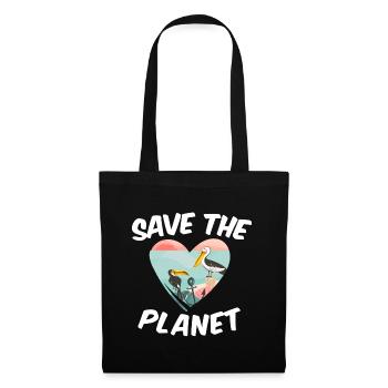 Save The Planet - Sac en tissu - noir - Devant