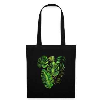 Pattern leaves palm leaves jungle - Tote Bag - black - Front