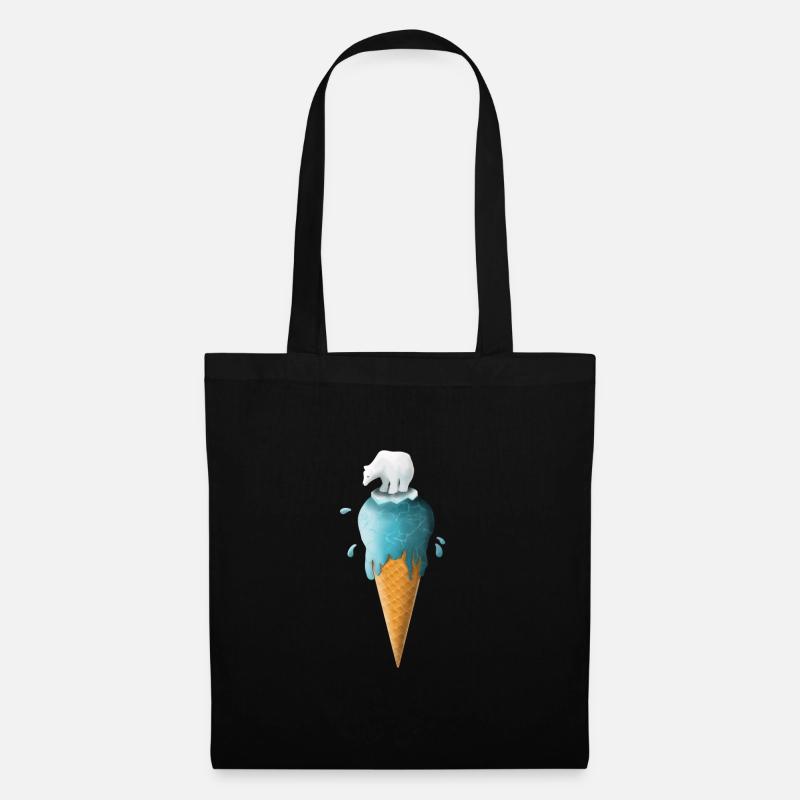 Eisbär auf schmelzendem Eis - Save the Planet - Stoffbeutel - Schwarz