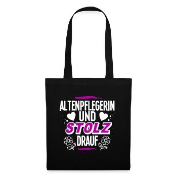 Altenpflegerin - Stoffbeutel - Schwarz - Vorne