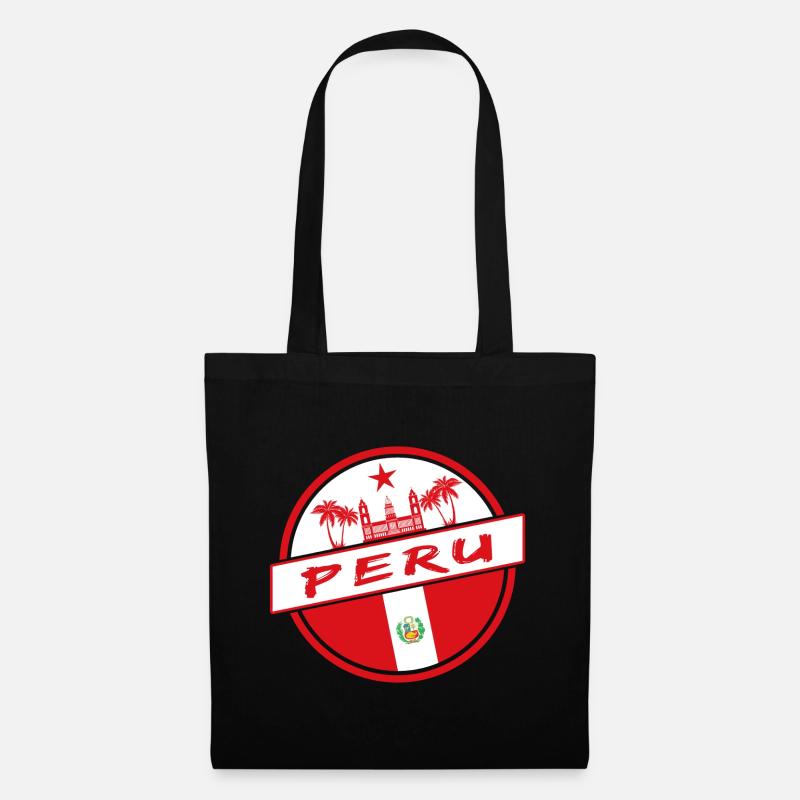 Cercle du Pérou aux couleurs nationales - Sac en tissu - noir