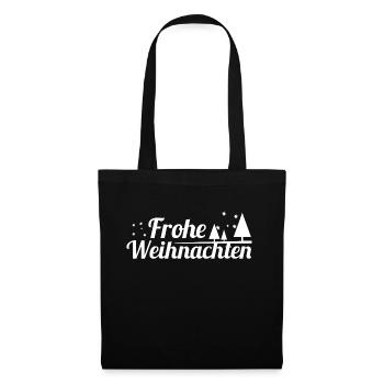 Frohe Weihnachten - Stoffbeutel - Schwarz - Vorne