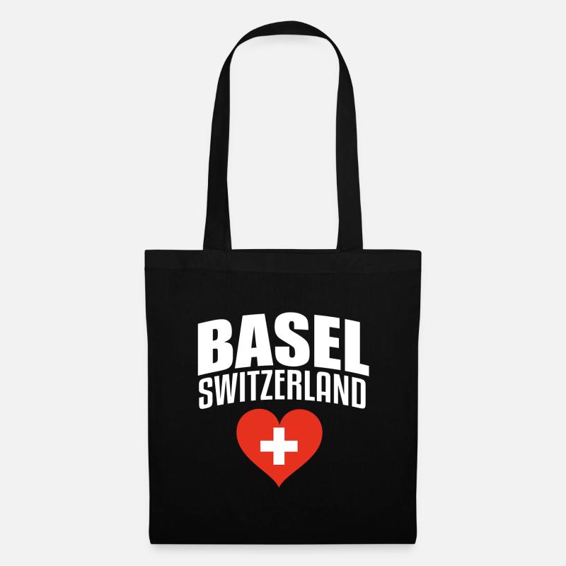 Basel Schweiz Switzerland - Stoffbeutel - Schwarz