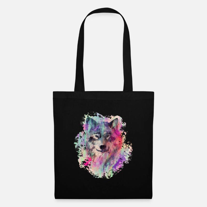 Wolf dans le Nord Colour version - Sac en tissu - noir