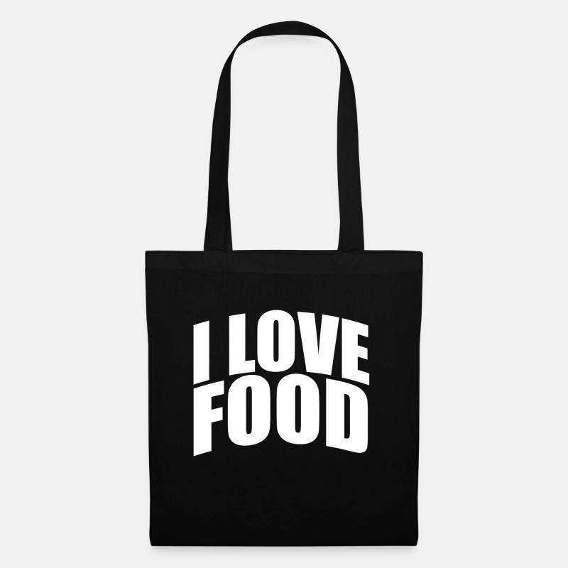 I Love Food - Stoffbeutel - Schwarz