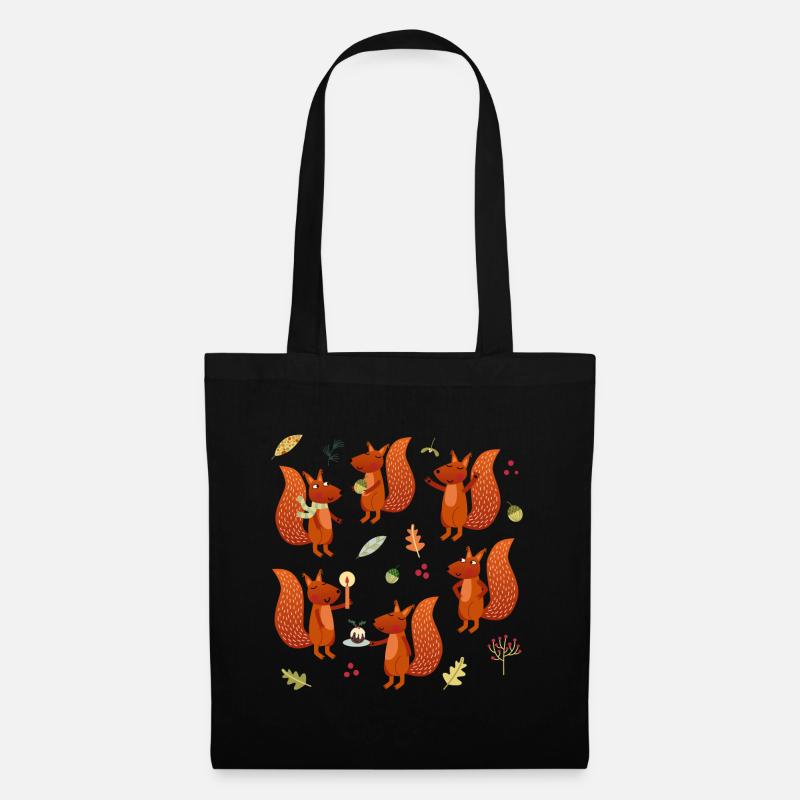 Squirrel Party - Tote Bag - black