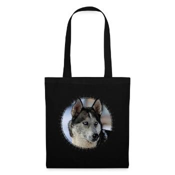 chien de traîneau - Sac en tissu - noir - Devant