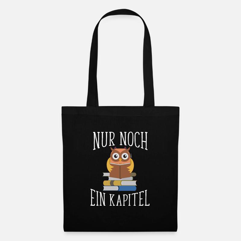 Nur noch ein Kapitel Eule Lesen - Stoffbeutel - Schwarz